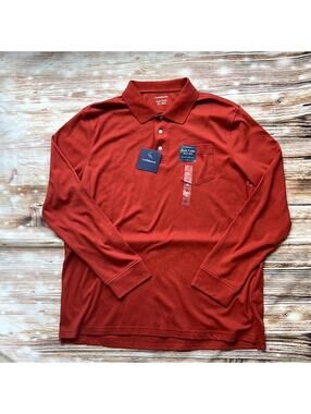 🖤 NWT Men’s Croft & Barrow Easy care Long Sleeve Polo